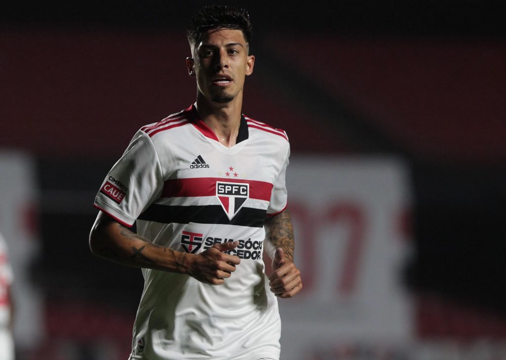 Rigoni passou pelo São Paulo entre 2021 e 2022. (Foto: Twitter do SPFC)